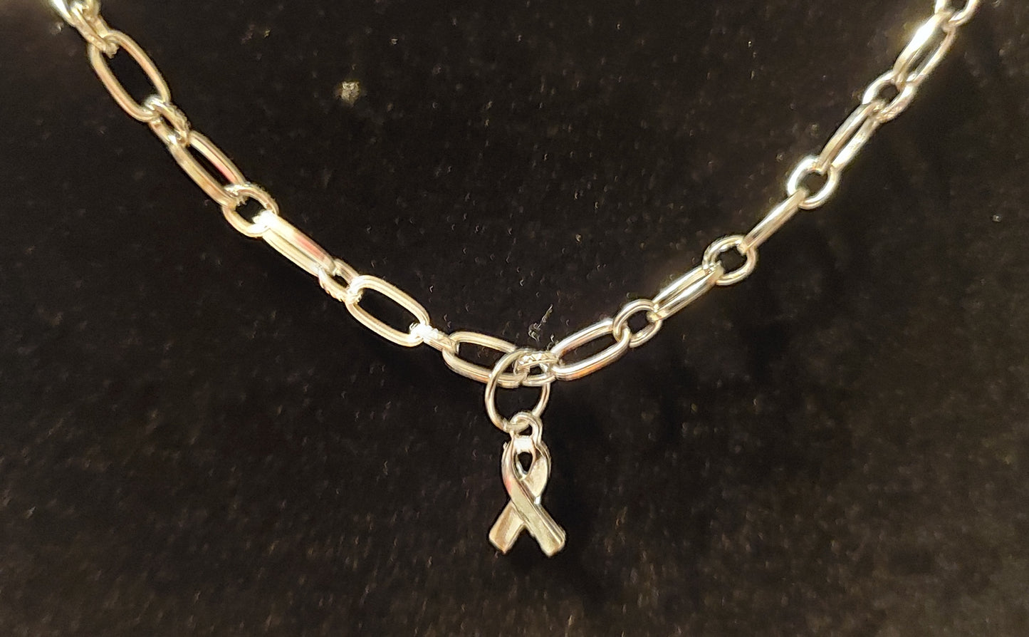 Silver Cancer Awareness Necklace
