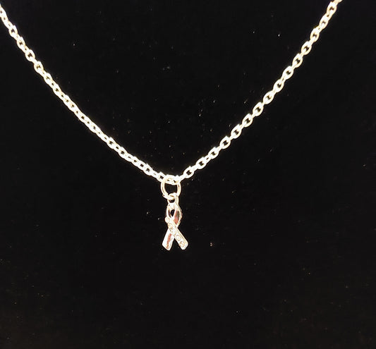 Silver Cancer Awareness Necklace