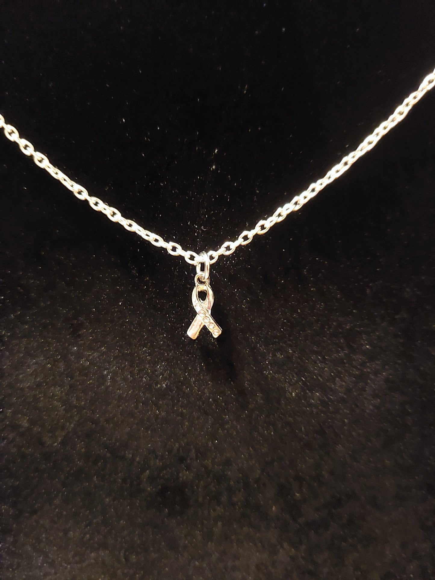 Silver Cancer Awareness Necklace