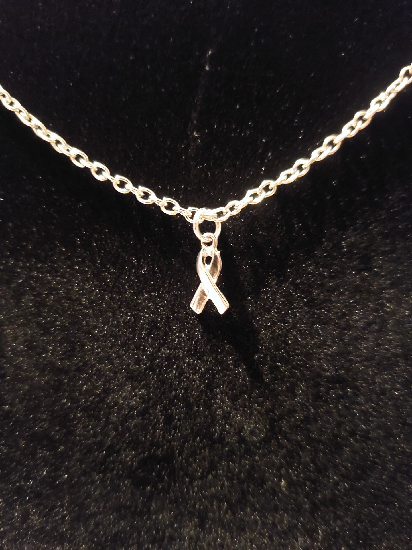 Silver Cancer Awareness Necklace