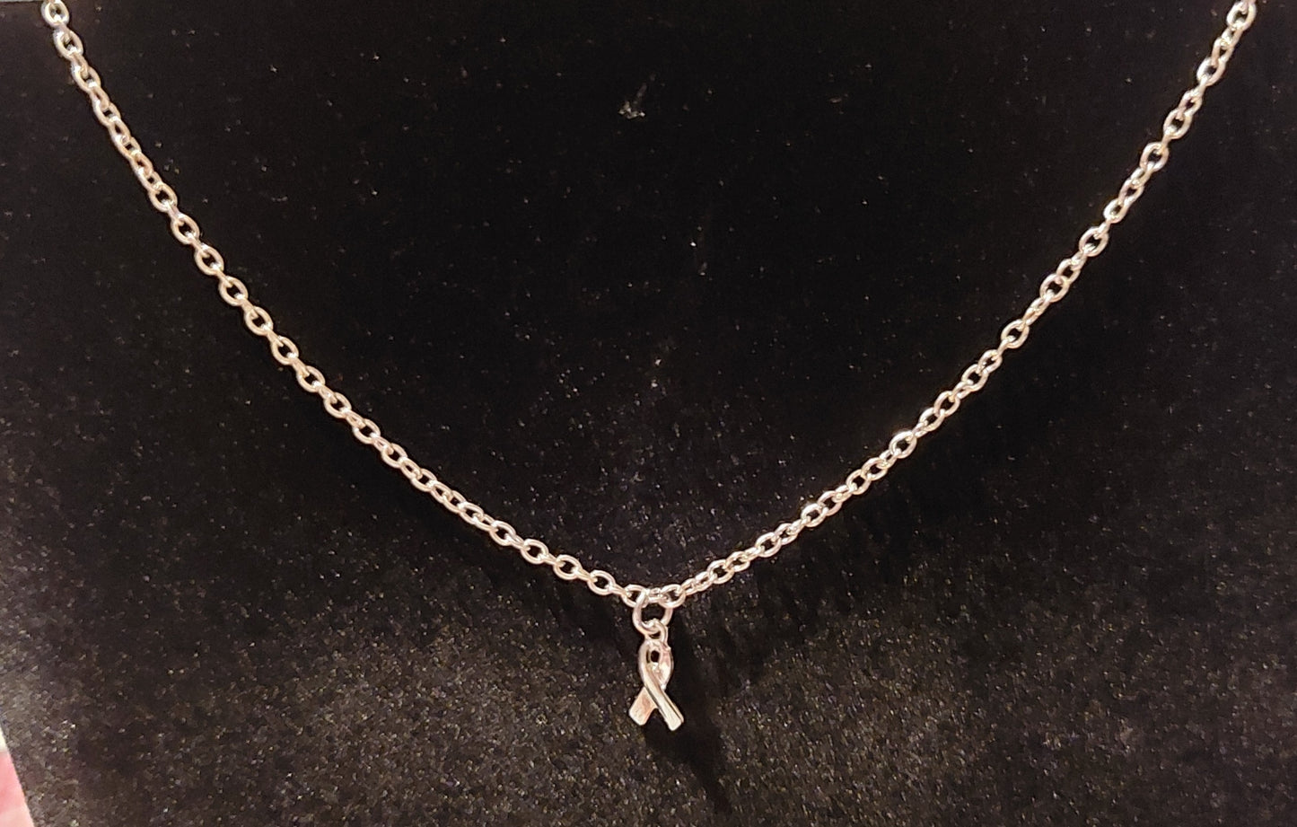 Silver Cancer Awareness Necklace